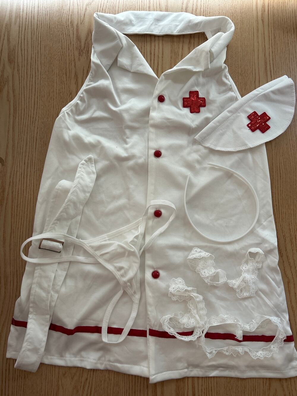 #8 New Women's 8pc super Sexy Nurse Halloween๐Costume Lingerie Medium/Large 17โ